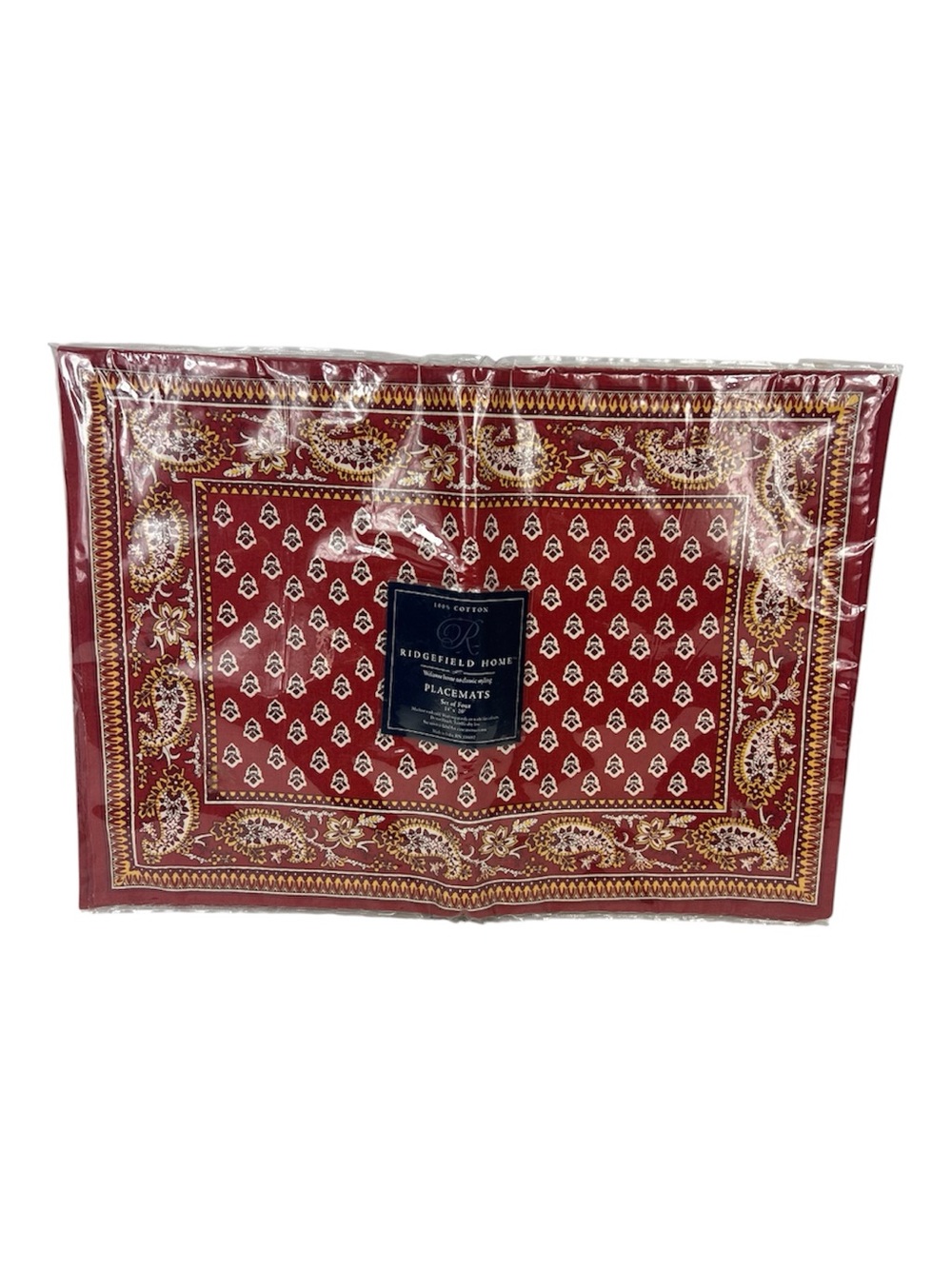 Ridgefield Home Paisley and Floral Rust Placemats Set of 4 NIP